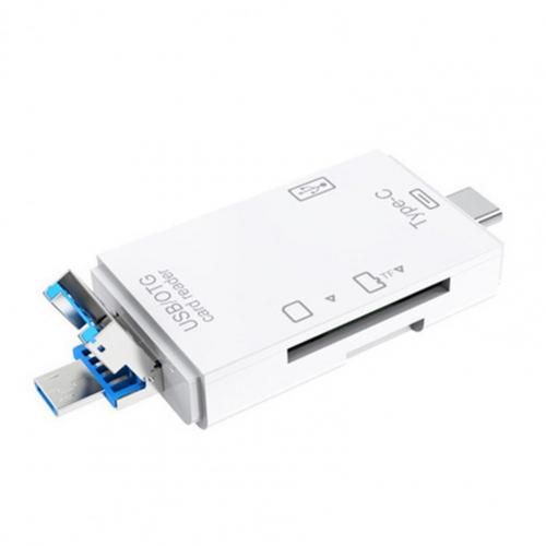 Lecteur De Cartes De Type C Tf-Sd, Adaptateur Otg, Mini Lecteur De Cartes Usb 3.0 6 En 1 Pour Ordinateur Portable