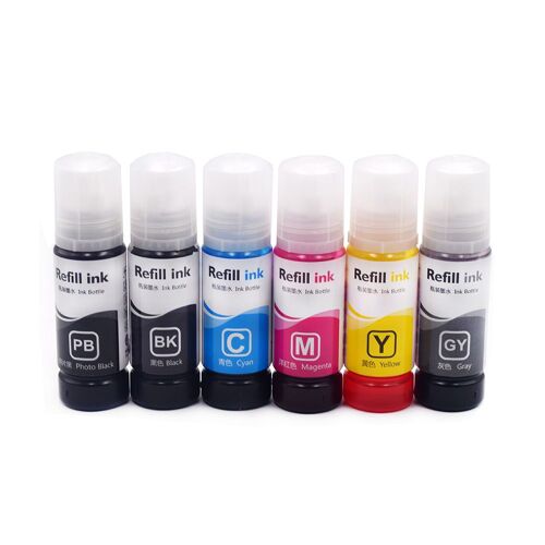 Encre De Transfert À Sublimation 6 Couleurs X 70ml, Pour Imprimante Epson T552, Ecotang Photo Et-8500 Et-8550