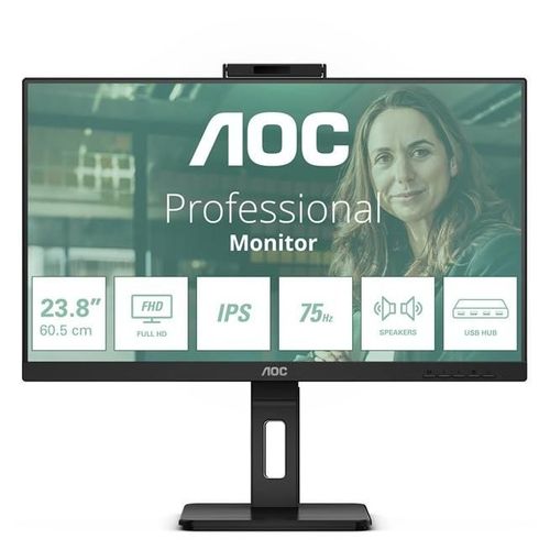 AOC Pro-line 24P3QW - P3 Series - écran LED - 24" (23.8" visualisable) - 1920 x 1080 Full HD (1080p) @ 75 Hz - IPS - 300 cd/m² - 1000:1 - 4 ms - 2xHDMI, DisplayPort - haut-parleurs - noir