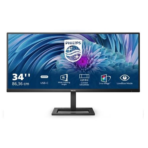 Philips E-line 346E2LAE - Écran LED - 34" - 3440 x 1440 WQHD @ 100 Hz - VA - 300 cd/m² - 4000:1 - 1 ms - HDMI, DisplayPort, USB-C - haut-parleurs - noir
