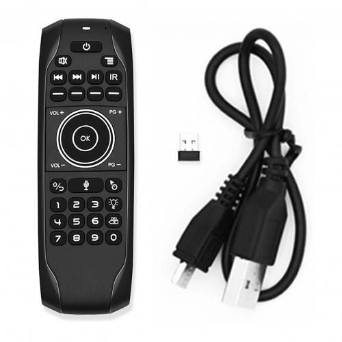 Télécommande vocale sans fil G7V PRO à rétroéclairage LED, USB 2.4G, gyroscope, pour Android, mini clavier d'apprentissage à infrarouge