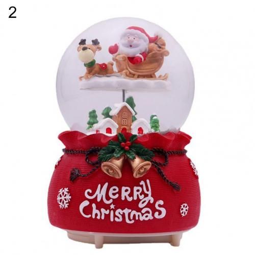 Boule À Neige Du Père Noël Avec Éclairage Coloré, Mini Décor De Bureau, Boule À Neige, Musique De Noël, Décoration De Fête Pour Enfants G
