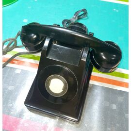 Telephone bakelite noir des années 50 , service technique des télécommunications de l air Modele 7854