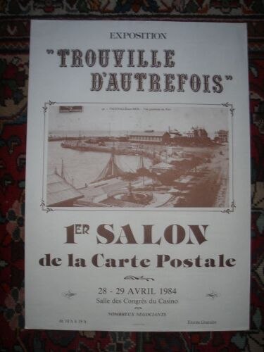 Affiche, "Avec Vue Du Port De Trouville", De L'exposition Trouville Autrefois. 1er Salon De La Carte Postale (1984)