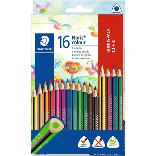 Staedtler Etui De 12 + 4 Crayons De Couleur Triangulaire Noris Colour