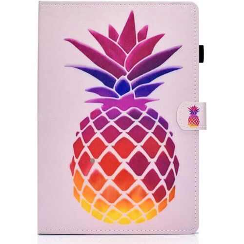 Universelle Tablette Coque De 9 A 11 Pouses, Tablette Housse Etui A Rabat Pour Samsung Tab 9.6/10.1/10.5, Ipad 9.7-11"", Lenovo Dragon Touch 10"", Fire Hd 10, Huawei 10.1-10.8"" - Ananas Rose