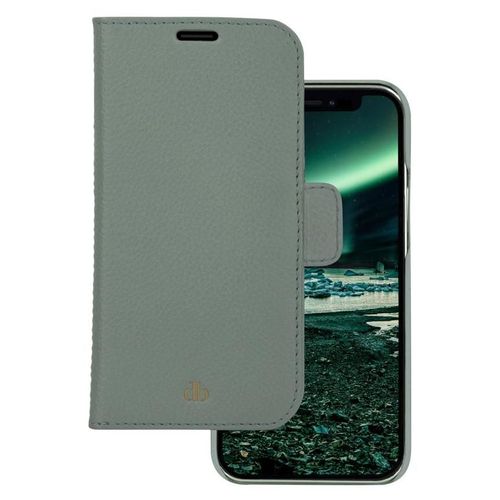 Dbramante1928 New York - Étui À Rabat Pour Téléphone Portable - Dos Magnétique Détachable - Cuir Saffiano - Baie Verte - Pour Apple Iphone 13 Pro