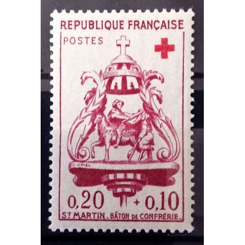 France - Croix Rouge St-Martin Bâton Confrérie 0,20+0,10 (Impeccable N° 1278) Neuf** Luxe - Cote 4,00€ - N12336