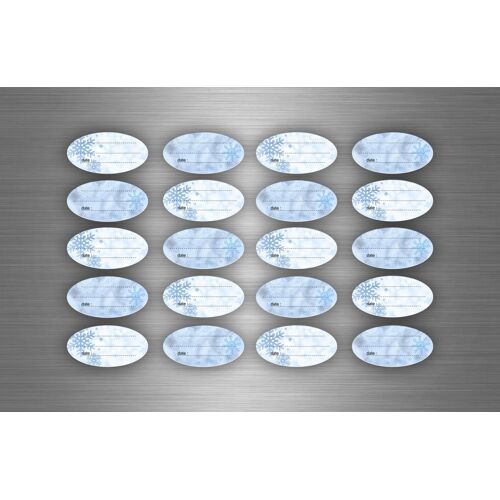 100x Autocollant Sticker Surgelés Produits Date Conservation Aliments Étiquetage