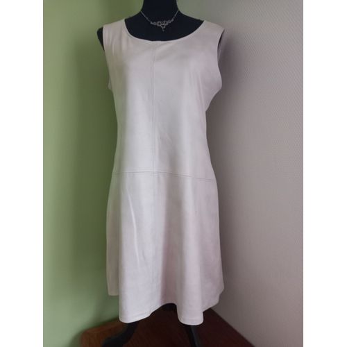 Robe Droite Extensible Beige Imitation Daim 40 42 . Neuve