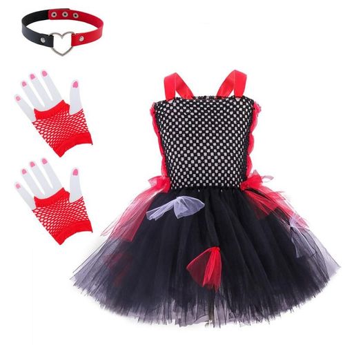 Costume De Vampire Pour Filles, Déguisement D'halloween, Robe De Soirée, Jupe Tutu, Col Et Gants