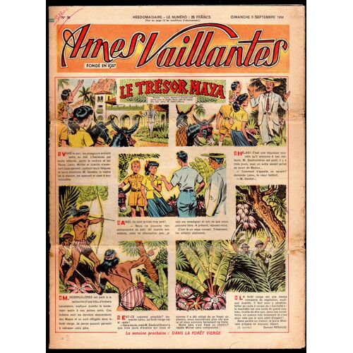 Ames Vaillantes N° 36 Du 5/09/1954 - Le Trésor Maya - Finette Est Sur La Piste