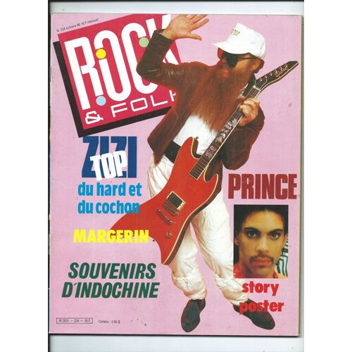 Rock & Folk 01/10/1986 Prince, Zz Top, Indochine, Franck Margerin,  Robert Smith, Madonna, Sapho, Daryl Hall, Jerry Lee Lewis, Carl Perkins, Level 42, Metallica,  Bashung, Kim Wilde, Tina Turner,