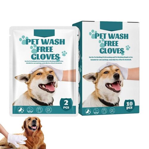 Gants De Lavage Confortables Pour Animaux De Compagnie, Lingettes Propres Pour Animaux De Compagnie, Mains Libres, Sans Livres, Enlever 03, D343, Maison, 10 Pièces