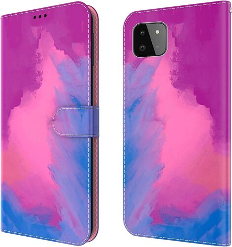 Coque Galaxy A22 5g,Portefeuille Etui Housse Pour Samsung Galaxy A22 5g Coque Paillette 3d Peinture Coloree Pu Cuir Flip Wallet Etui Couverture Pour Samsung Galaxy A22 5g,Tx Sc Fuchsia