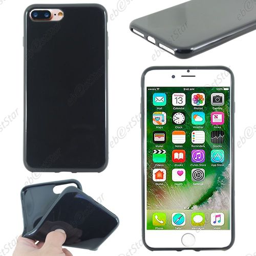Ebeststar ® Pour Apple Iphone 7 Plus Écran 5,5" - Housse Etui Coque Souple Silicone Gel Sans Motif, Couleur Noir