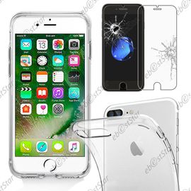 Ebeststar ® Pour Apple Iphone 7 Plus Écran 5,5" - Housse Etui Coque Silicone Gel Souple Ultra Fine 0,5mm Et Invisible + Film Protection Écran En Verre Trempé, Couleur Transparent