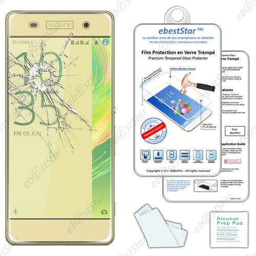 Ebeststar ® Pour Sony Xperia Xa, Xa Dual - Film Protection Écran Verre Trempé Incurve Anti Casse Anti-Rayures, Couleur Or / Dorrée