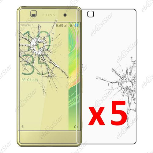 Ebeststar ® Pour Sony Xperia Xa, Xa Dual - Lot X5 Film Protection Écran Verre Trempé Anti Casse Anti-Rayures