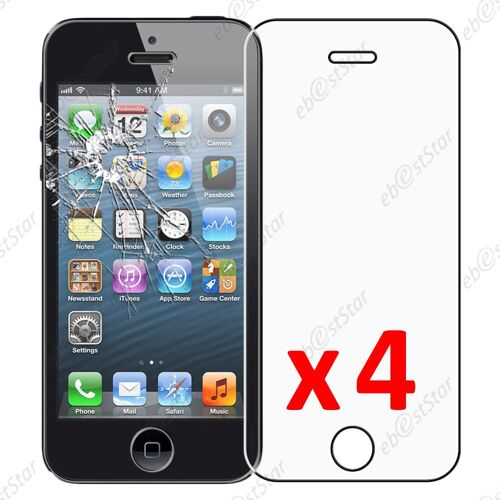 Ebeststar ® Pour Apple Iphone Se 5s 5 - Lot X4 Film Protection Écran Verre Trempé Anti Casse Anti-Rayures