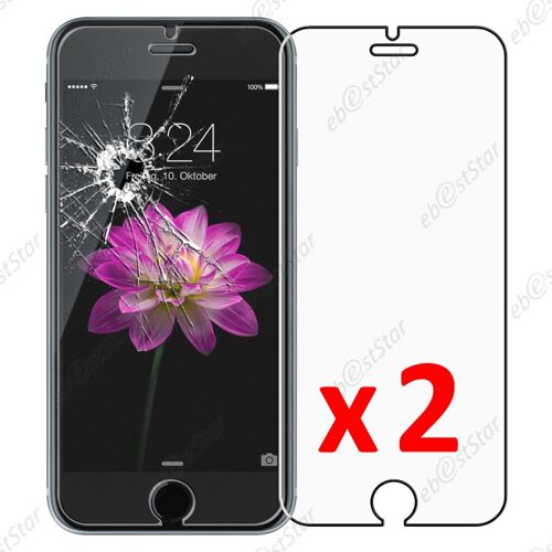 Ebeststar ® Pour Apple Iphone 6s 6 Écran 4.7" - Lot X2 Film Protection Écran Verre Trempé Anti Casse Anti-Rayures