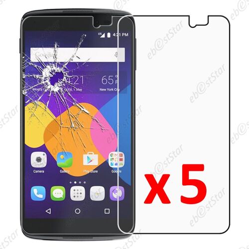 Ebeststar ® Pour Alcatel Idol 3 Écran 5.5 Pouces - Lot X5 Film Protection Écran Verre Trempé Anti Casse Anti-Rayures