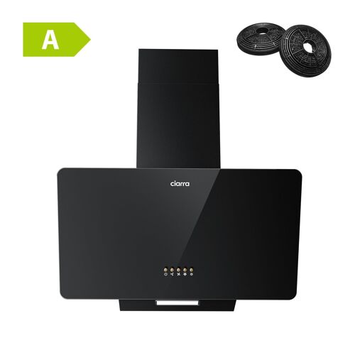 Ciarra Hotte Inclinée 60cm Verre Noir CBCB6750-B Classe A++