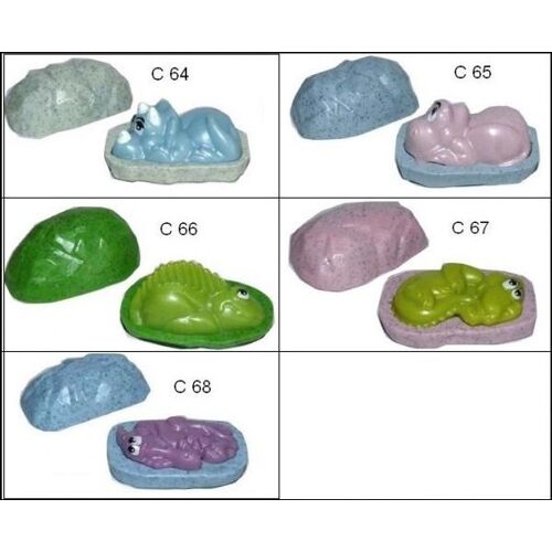 Lot De 5 Figurines "Kinder" (2004) - Bébés Dinosaures Dans Leur Lit  De Pierre ( C64, C65, C66, C67, C68 )