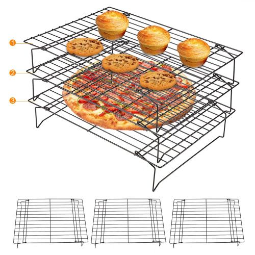 Support de refroidissement et de cuisson antiadhésif en acier inoxydable, plaque de cuisson pour biscuits/gâteaux/pain
