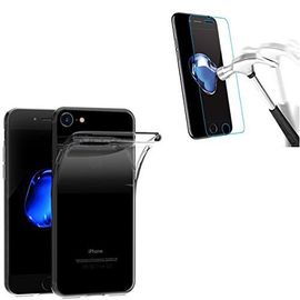 Hq-Cloud Coque Gel En Silicone Transparent Pour  Apple Iphone 7  Plus + 1 Verre Trempé De Protection D'écran