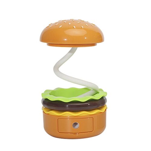 Unique Burger Forme Forme Lumière Dessin Animé Intéressant Atmosphère Lampe Pour Chambre À Coucher