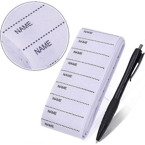 200 étiquettes de nom blanches pour les vêtements, étiquettes de nom de fer inscriptibles pour les vêtements, bandes de nom lavables étiquettes de nom de vêtements tissés