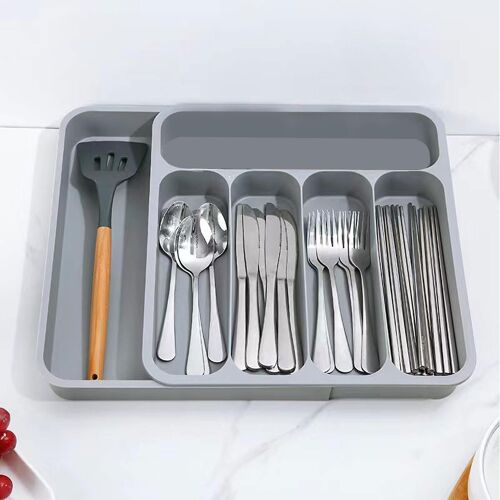 Organisateur de tiroir de cuisine Organisateur d'argenterie pour Boîte de plateau de rangement de cuisine pour cuillère à couverts Couteau et fourchette Partition de stockage