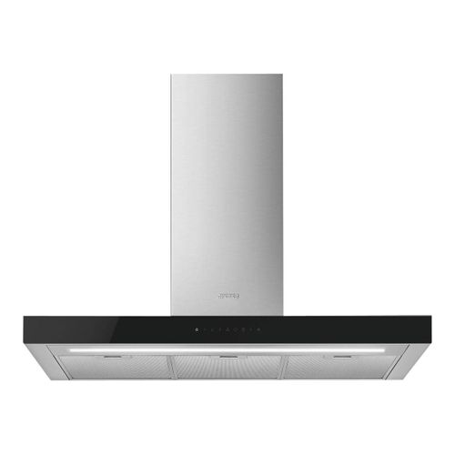Hotte Cheminée plate Smeg Universale KBT9L4VN - Inox et verre noir
