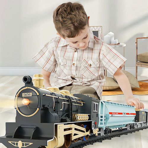 Cadeaux De Mardi Gras Train Électrique Pour Enfants Avec Plusieurs Scènes, Éclairage, Musique, Modèles De Train Rétro, Jouets Cadeaux Pour Enfants, Cadeaux De Noël Pour Bo
