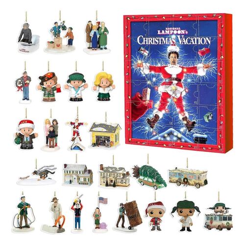Calendrier du compte à rebours de Noël 2025, cadeau de vacances de Noël de National Lampoon pour les enfants adultes - 24pcs Acrylic Figure Pendentif