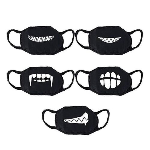 Bouche Unisexe Réutilisation Masques Blanc Mignon Anime Anti Poussière Kawaii Muffle Masque Facial 