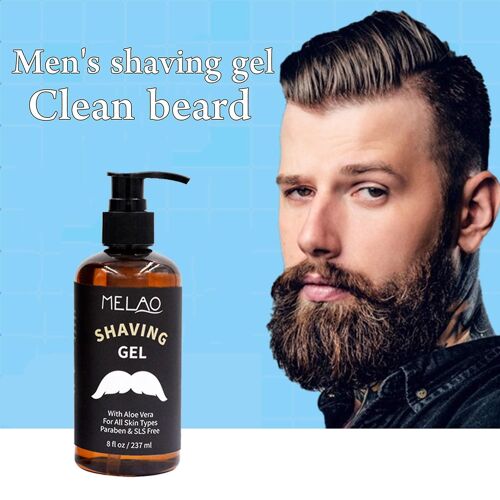 Gel À Raser Pour Hommes 237ml Clean Beard Series Mousse À Raser Douce Et Non Irritante Pour La Peau 240453