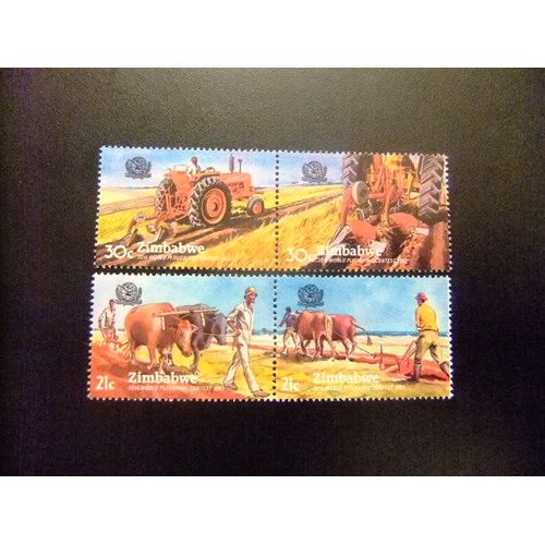 Zimbabwe 1983 Concurso Mundial De Labranza Yvert Nº 50 / 53 ** Mnh