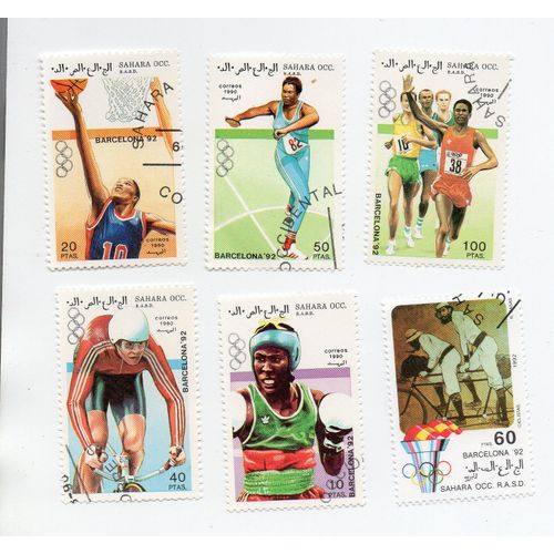 Sahara Occidental- Lot De 6 Timbres Oblitérés- Jeux Olympiques De Barcelone- Barcelona'92