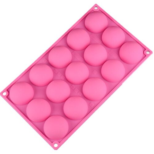 Moule À Bonbons Demi-Rond En Silicone, 15 Tasses, Pour Muffin À Glace Au Chocolat, Gâteau, Outils De Cuisson