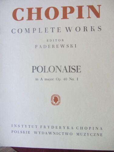 Partition Piano Chopin Polonaise Op.40 N°1