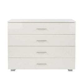 Commode 4 Tiroirs 80x30x64,3 Cm Blanc Brillant - Willan