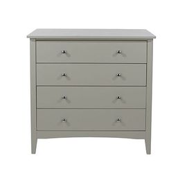 Commode 4 Tiroirs 83x43x85 Cm En Bois De Pin Gris Clair - Klari