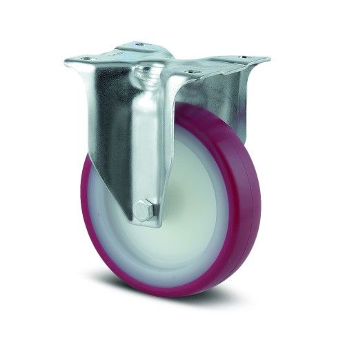 Roulette fixe polyuréthane rouge - charge standard - ø 80 mm - Alpha TENTE