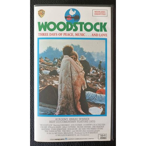 Woodstock Three Days Of Peace, Music.. And Love (Concert 1969) J.Baez / J.Hendrix / The Who / Ten Years After / J.Cocker/ Santana. - Warner Home V.H.S.Scv.11762 Netherlands / Holland 1989 - Axonalix