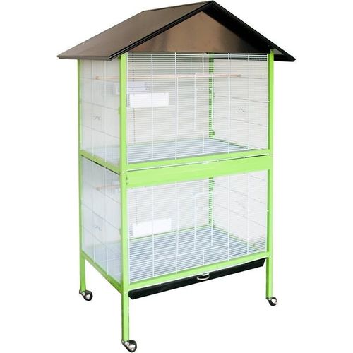 Grande Cage Oiseau Sur Pied Volière Canaries Perroquet Grosses Perruches Cacatoès Ara Cage Oiseaux 2 Étages 90x60x175 Cm