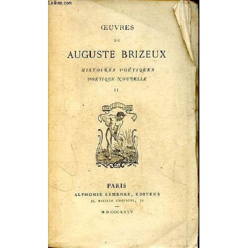 Oeuvres De Auguste Brizeux Histoires Poétiques Poétique Nouvelle Deuxième Partie