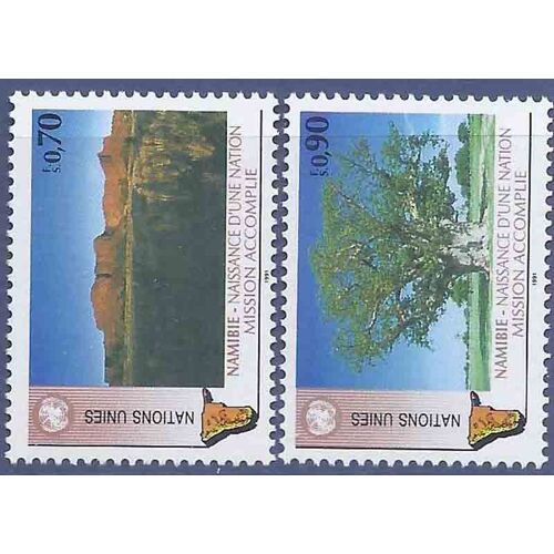 Timbre Collection Onu Genève N° Yvert Et Tellier 206/207 Neuf Sans Charnière