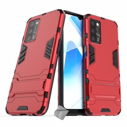 Housse etui coque rigide anti choc pour Oppo A16 / A16s + film ecran - ROUGE